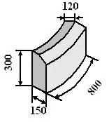 Бортовой камень БР-80.30.15.3 поворот.